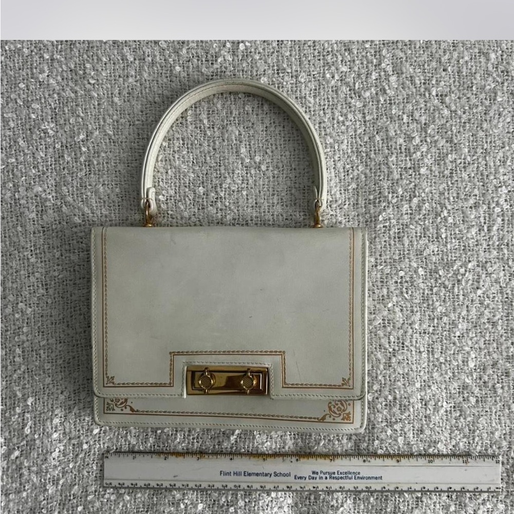 Vintage Misuri Kelly Del Taglia cream leather handbag - Picture 3 of 8